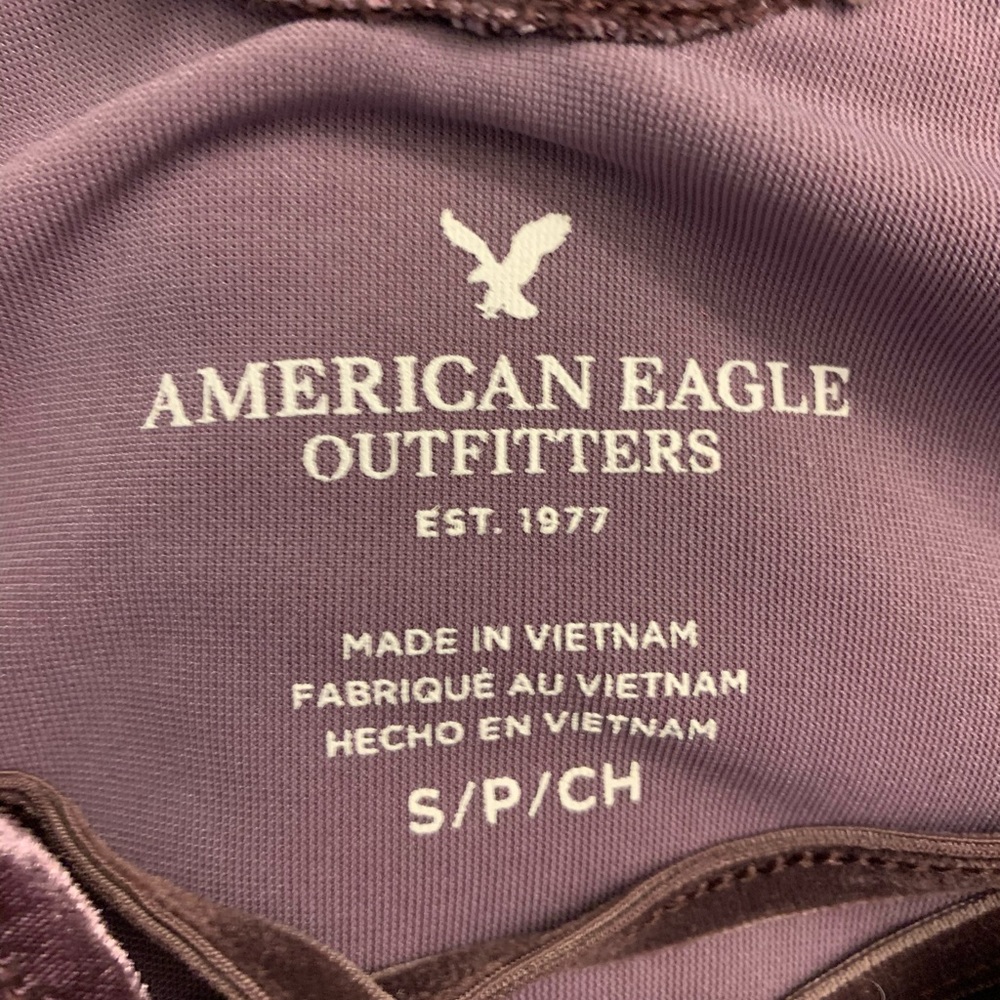 Purple velvet crossed tank top - Picture 4 of 4